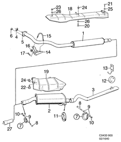saab C0433 Выхлопная система