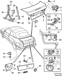 saab C0775 Крышка багажника - Замок