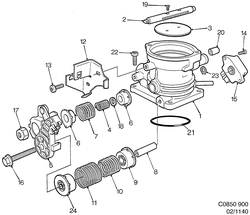 saab C0850 Дроссель - 4-цилиндровый