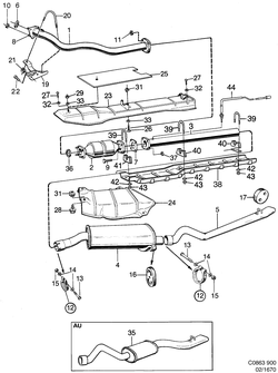 saab C0863 Выхлопная система - С каталитическим реактором