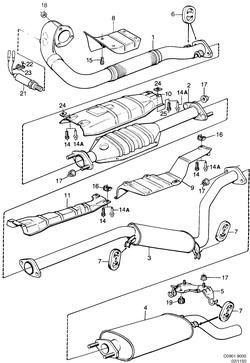 saab C0901 Выхлопная система - С каталитическим реактором