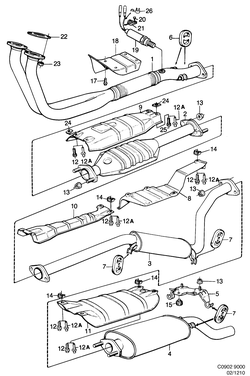 saab C0902 Выхлопная система - С каталитическим реактором