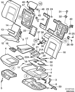 saab C1107 Заднее сидение