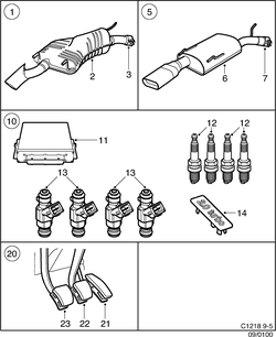 saab C1218 Выхлопная система - Комплект для настройки