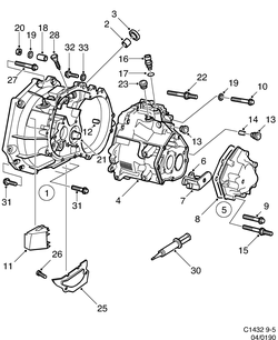 saab C1432 Корпус коробки передач