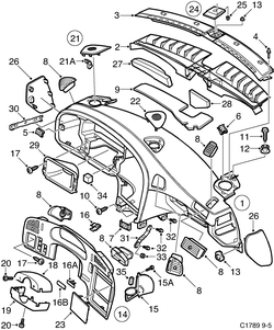 saab C1789 Панель - Приборная панель