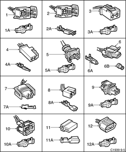 saab C1939 Контактные разъемы и т.д. - 2-полюсный