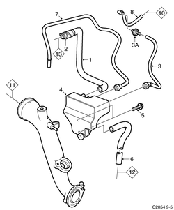 saab C2054 Вентиляция картера