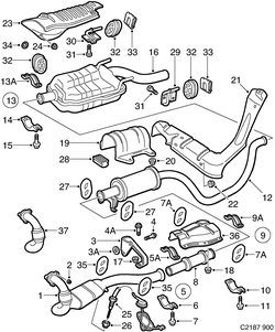 saab C2187 Выхлопная система