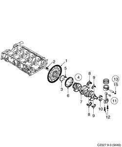saab C2327 Коленвал - Поршень