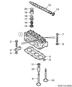 saab C2407 Головка блока цилиндров