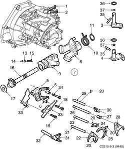 saab C2515 Вилка переключения передач - 5-ступенчатая