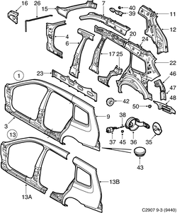 saab C2907 Боковой брызговик