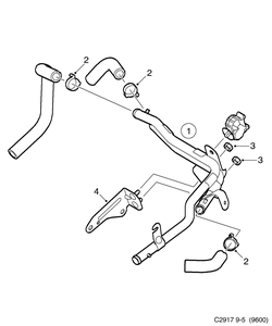 saab C2917 Труба охлаждающей жидкости - Маслоохладитель