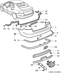 saab C2925 Бампер, задний