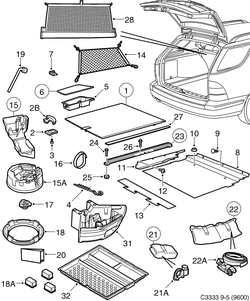 saab C3333 Оснастка багажника