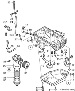 saab C3419 Маслоотстойник, масляный фильтр