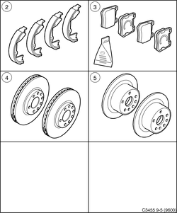 saab C3455 Тормоза - Диски, накладки, башмаки.