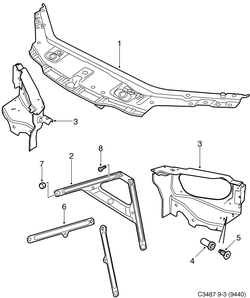 saab C3487 Балка радиатора