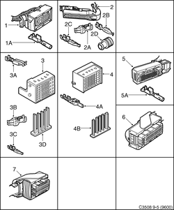 saab C3508 Контактные разъемы и т.д. - 50-полюсный - 110-полюсный