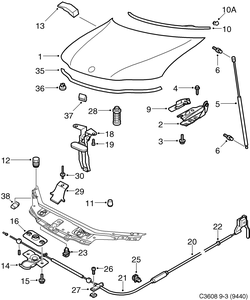 saab C3608 Капот