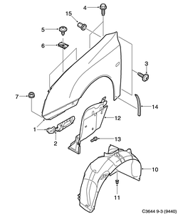 saab C3644 Переднее крыло