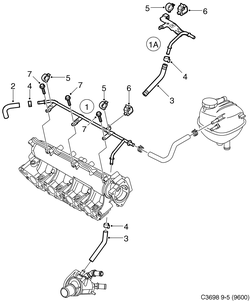 saab C3698 Труба охлаждающей жидкости