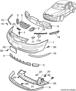 saab C3703 Бампер, передний