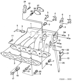 saab F0099 Впускная труба