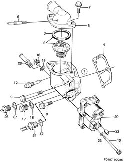 saab F0487 Termostat, etc