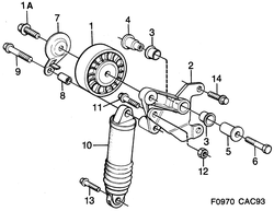 saab F0970 Натяжитель ремня - 115 А генератор