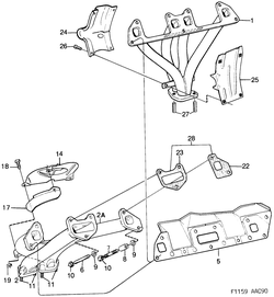 saab F1159 Коллектор выхлопных газов