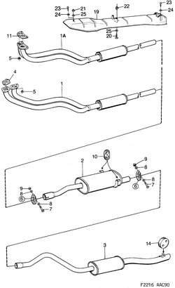 saab F2216 Выхлопная система