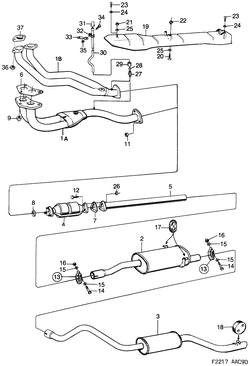 saab F2217 Выхлопная система - С каталитическим реактором