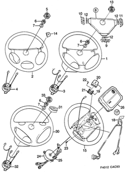 saab F4012 Модуль Airbag - Руль