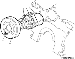 saab F6342 Насос охлаждающей жидкости - 6-цилиндровый