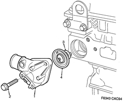 saab F6343 Термостат - 4-цилиндровый