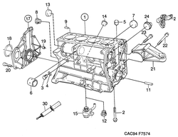 saab F7574 Блок цилиндров - 4-цилиндровый