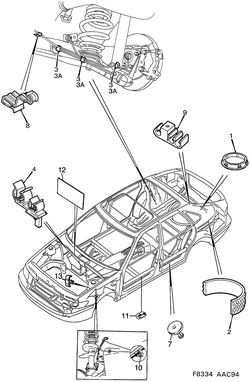 saab F8334 Monteringsdetaljer - Kaross