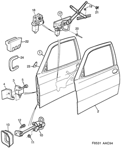 saab F8531 Передняя дверь - Стеклоподъемник