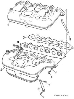 saab F8587 Впускная труба - 4-цилиндровый