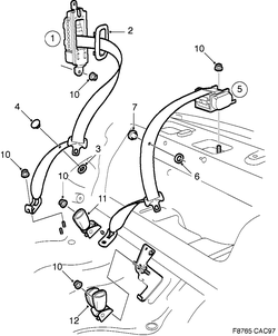 saab F8765 Ремень безопасности, заднее сидение
