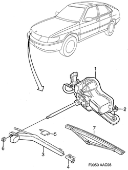 saab F9050 Стеклоочиститель фары