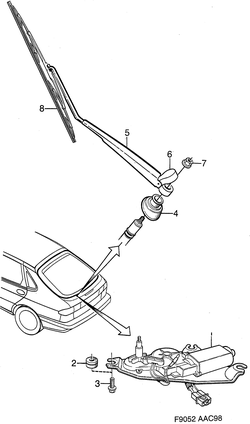 saab F9052 Стеклоочиститель заднего стекла