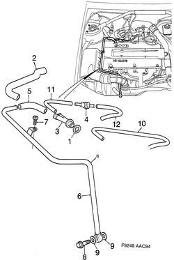saab F9249 Vevhusventilation - 4-cylindrig