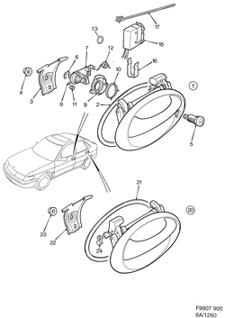 saab F9907 Внешняя ручка