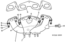 saab R7533 Коллектор выхлопных газов