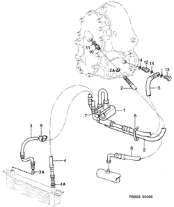 saab R8909 Термостат, маслопроводы