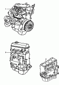 skoda 100020 Двигатель в сборе, без распределителя зажигания, коллекторов и генератора