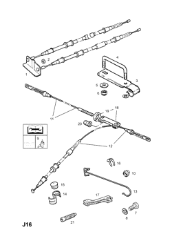 vauxhall 24 HANDBRAKE CABLE